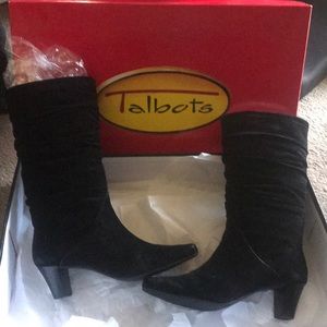 Black suede boots
